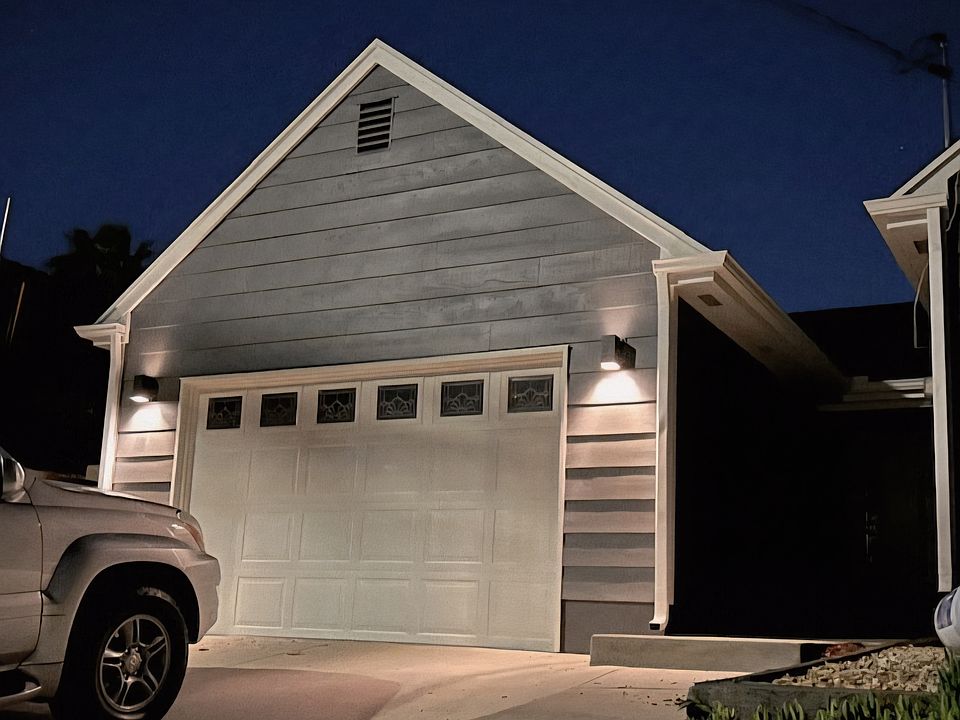 Exterior garage with storage loft