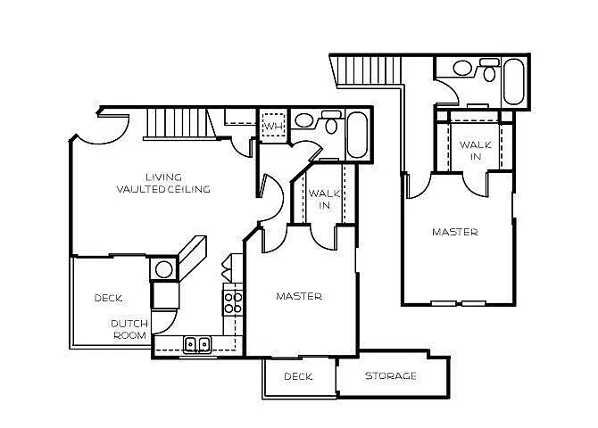 Floor plan 2 Bedroom, 2 Bathroom Townhome A