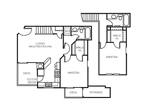Floor plan 2 Bedroom, 2 Bathroom Townhome A