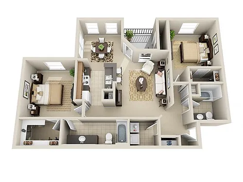 Floor plan Two Bedroom B1