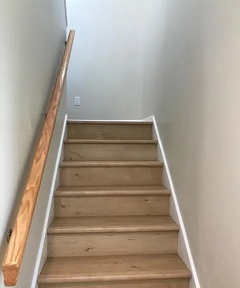 Apartment first flight of stairs.