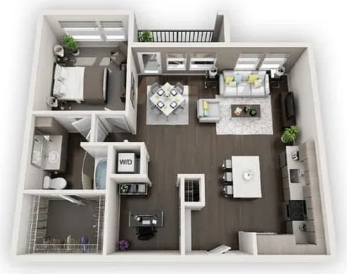 Floor plan One Bed One Bth A5