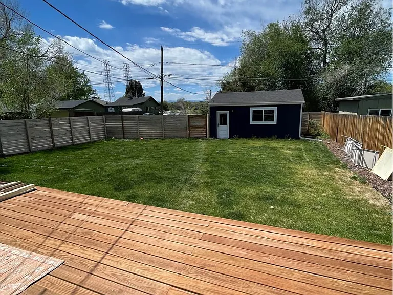 Backyard and garage