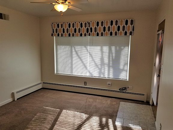 View of living room from kitchen.