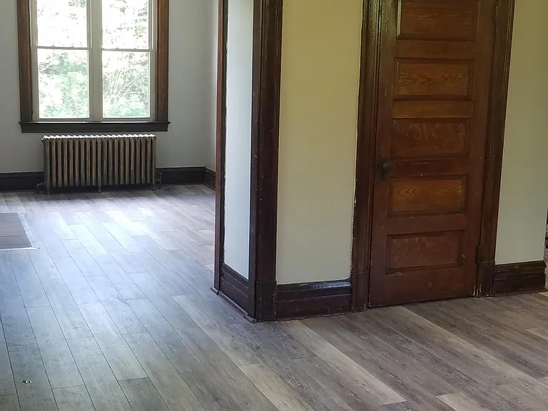 Dining room looking into living room.