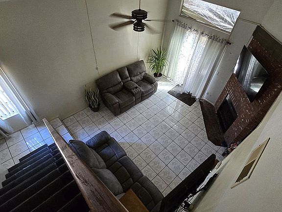 High ceiling living room