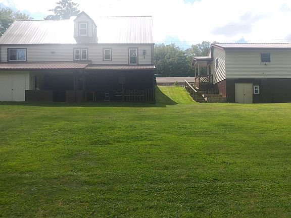 house left; garage, right