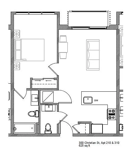 Floor plan 210 and 310