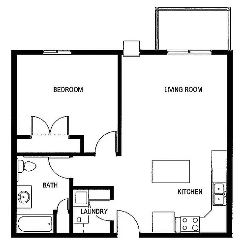 Floor plan 1 Bed 1 Bath