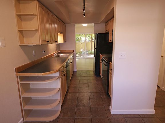 Galley kitchen with lots of storage