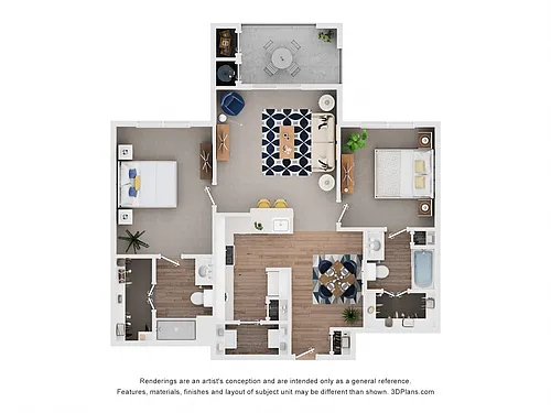 Floor plan Two Bedroom - Ellington