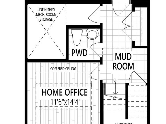 Home Office W Powder Room In Lieu of Recreation Room