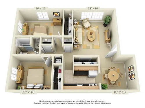 Floor plan Two Bedroom