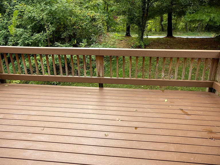 Deck with composite wood.