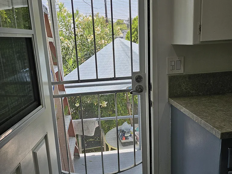 Similar to prior photo, looking towards outside area.