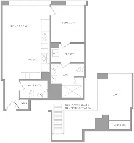 Floor plan One Bedroom E