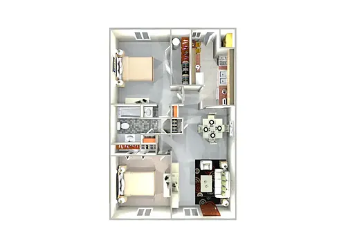 Floor plan 2X1B - Income Restricted