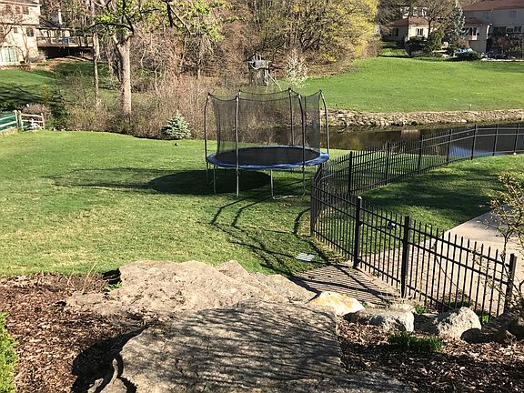 flat grass area in the backyard