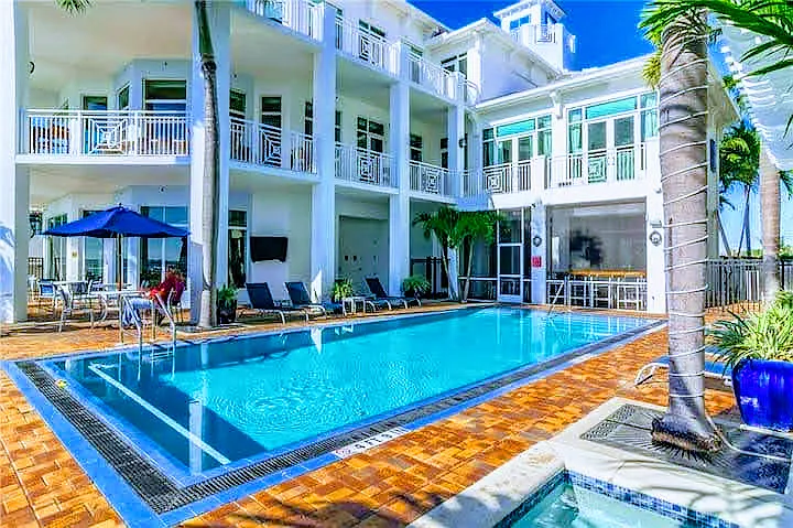 Pool area and restaurant