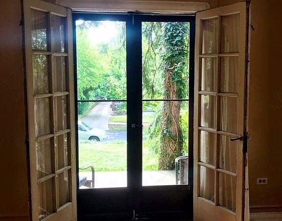 Green view from French doors