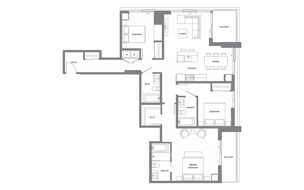 Floor plan 3 Bedroom 3 Bath C3