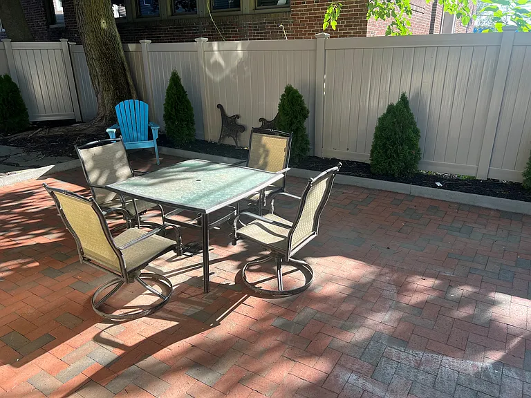 Shared brick patio in back