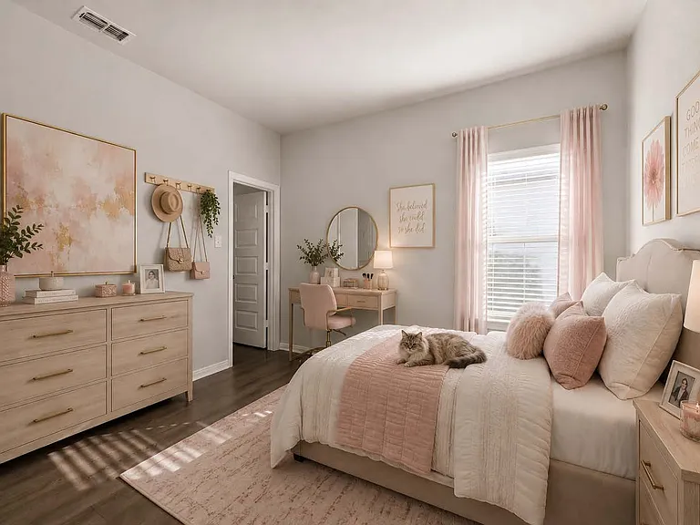 3 Bdrm / 2 Bath Second bedroom with walk-in closet and ample natural light