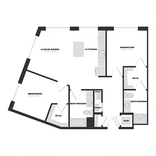 Floor plan 2 Bed/2 Bath-B9
