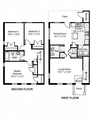 Floor plan 3 Bedroom Townhouse Tax Credit