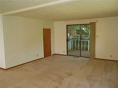 Living Room from front door, Private Deck