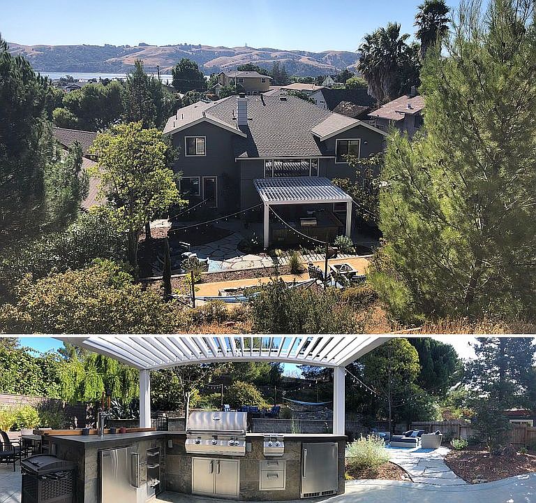 Backyard kitchen and view