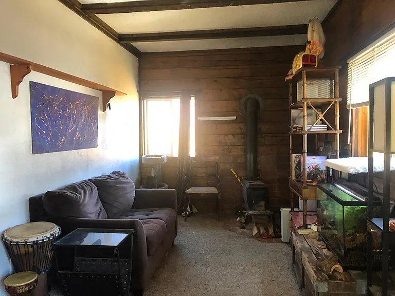 Charming wood stove in the living room!