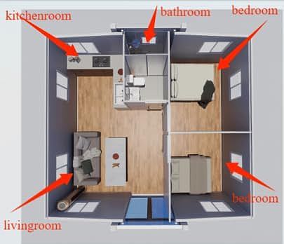 layout can be one large bedroom or two bedroom.