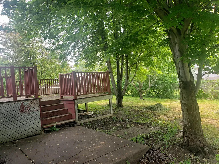 Fenced backyard and deck