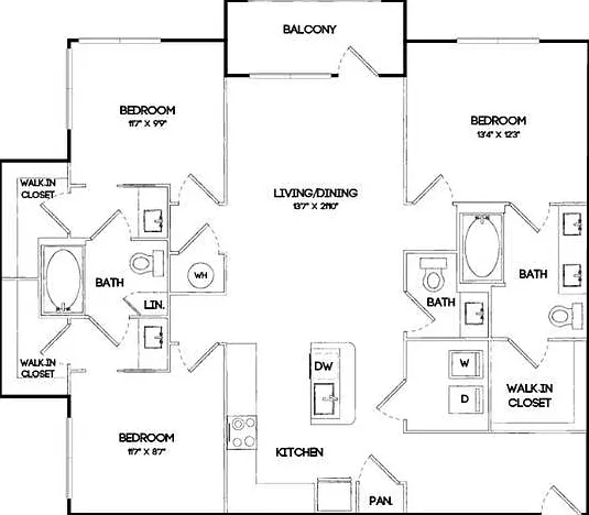 C1 | 3 bed 2.5 bath | 1404 sq ft C1 | 3 bed 2.5 bath | 1404 sq ft