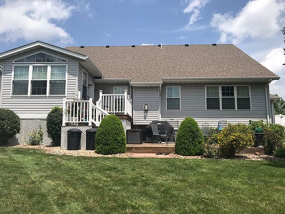 Back yard with 2 level deck