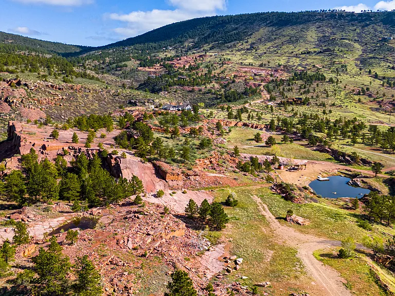 Ariel view of pond and extended ranch property. Renters will have access to all of the private ranch!