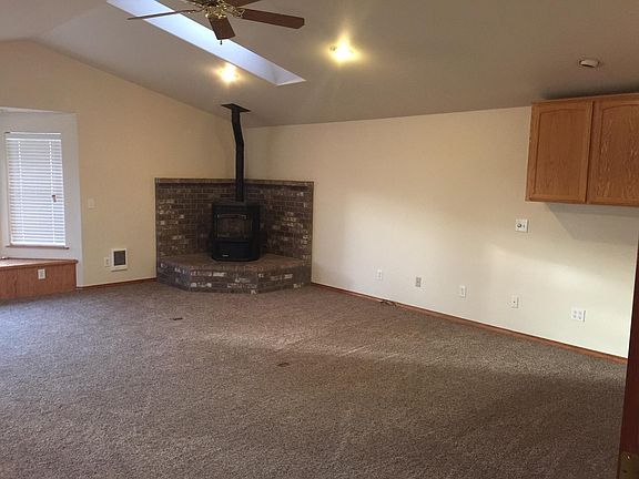 Wood pellet stove in great room