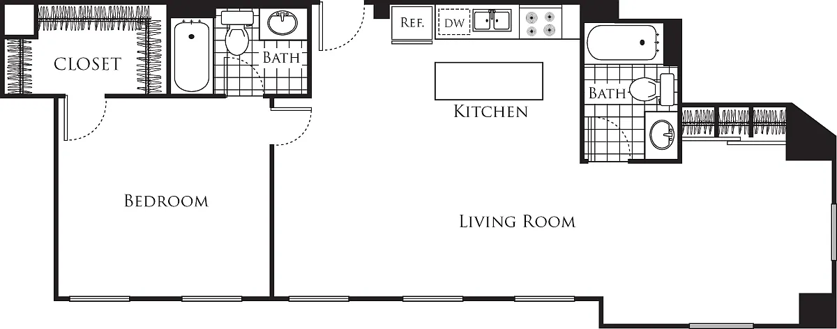 Floor plan One Bedroom E3