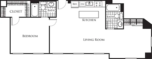 Floor plan One Bedroom E3