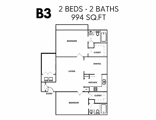 Floor plan 2X2-C