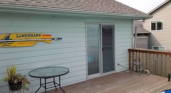 New sliding door off deck
