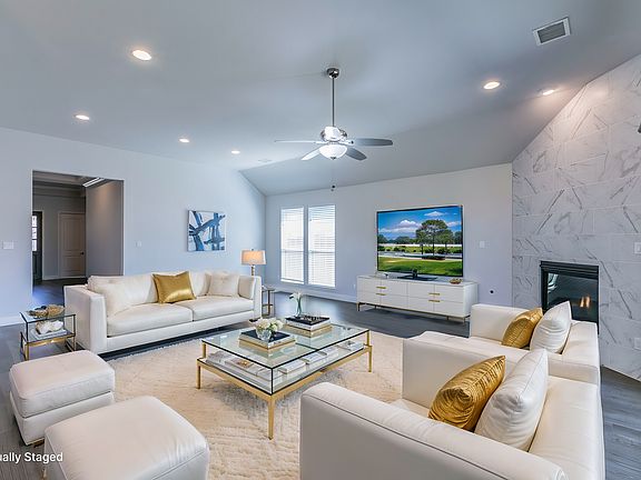 Virtually staged family room/den