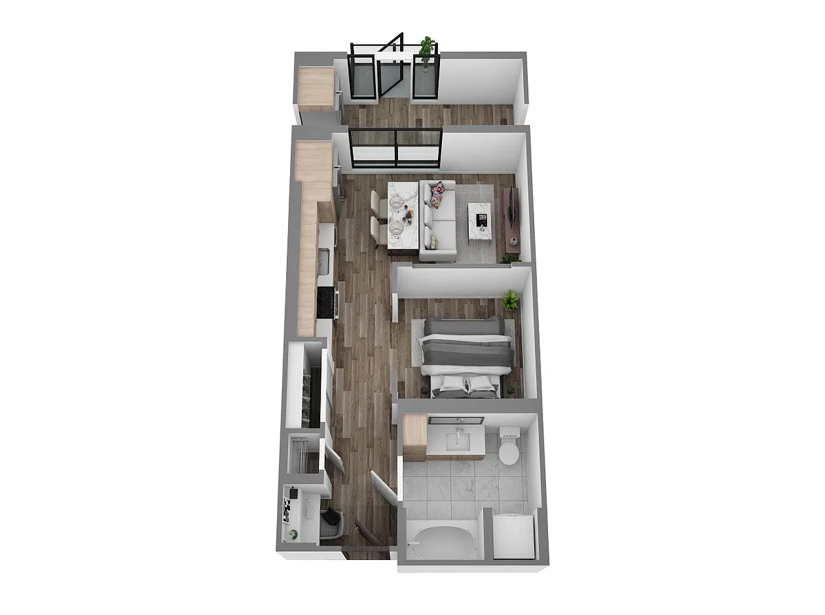 Floor plan S1A (Income Restricted)