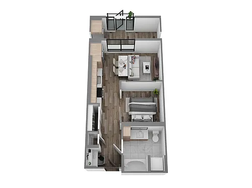 Floor plan S1A (Income Restricted)