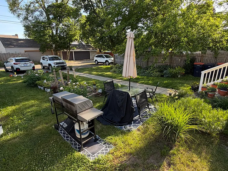 Back yard and parking