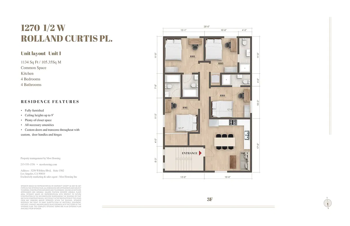 Floor plan Private Room at 1270 1-2 Rolland Curtis Pl -4B4B
