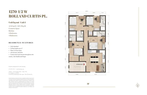Floor plan Private Room at 1270 1-2 Rolland Curtis Pl -4B4B