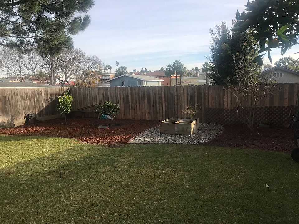 Backyard garden area.