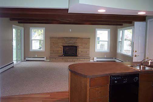 family room open to kitchen